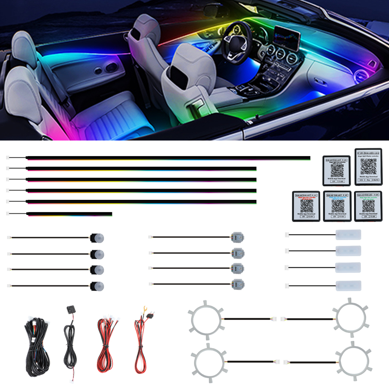 カスタムアンビエント照明、簡単取り付け、22 in 1 シン - Ambient Led Strip のレビューと価格